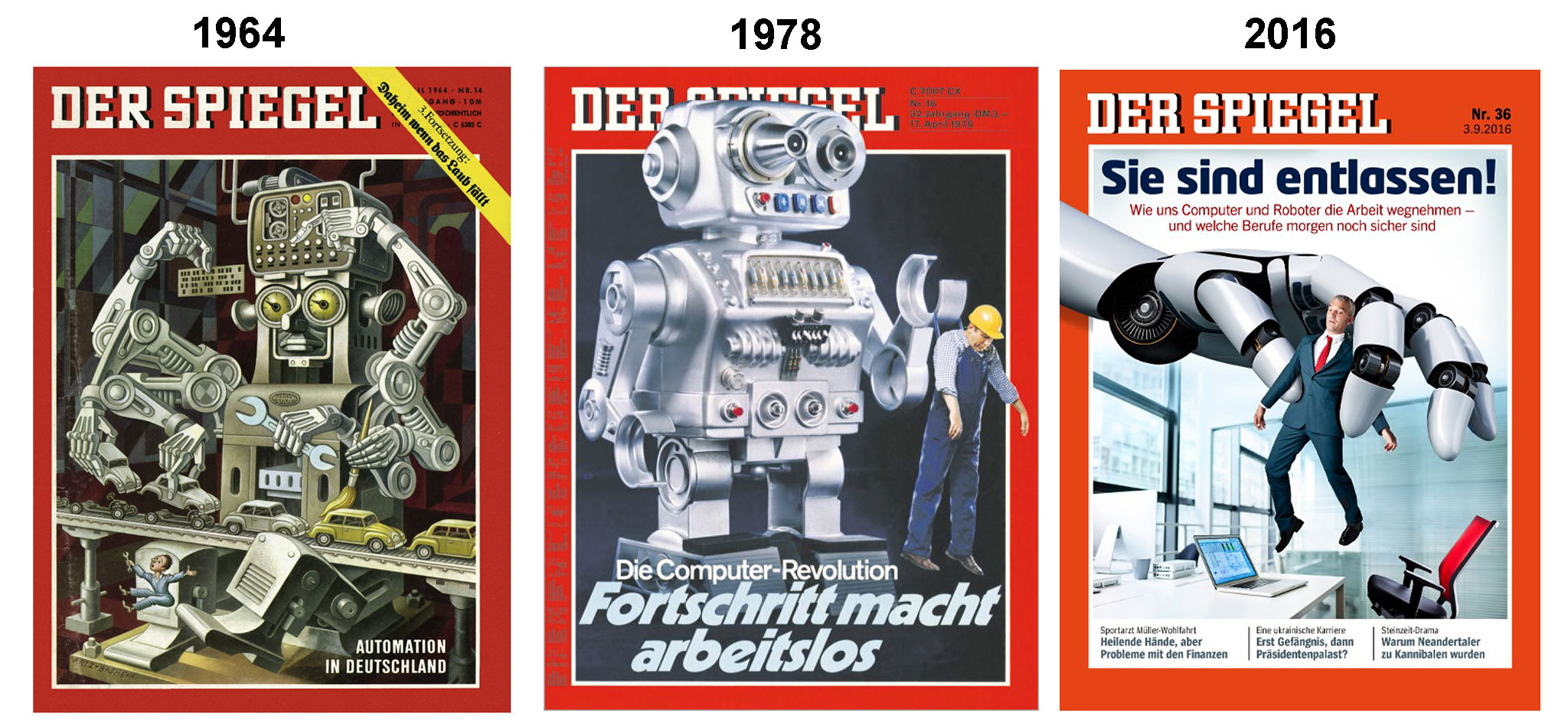 The front pages of Der Spiegel reveal fears of automation tracing back to the 1960s.