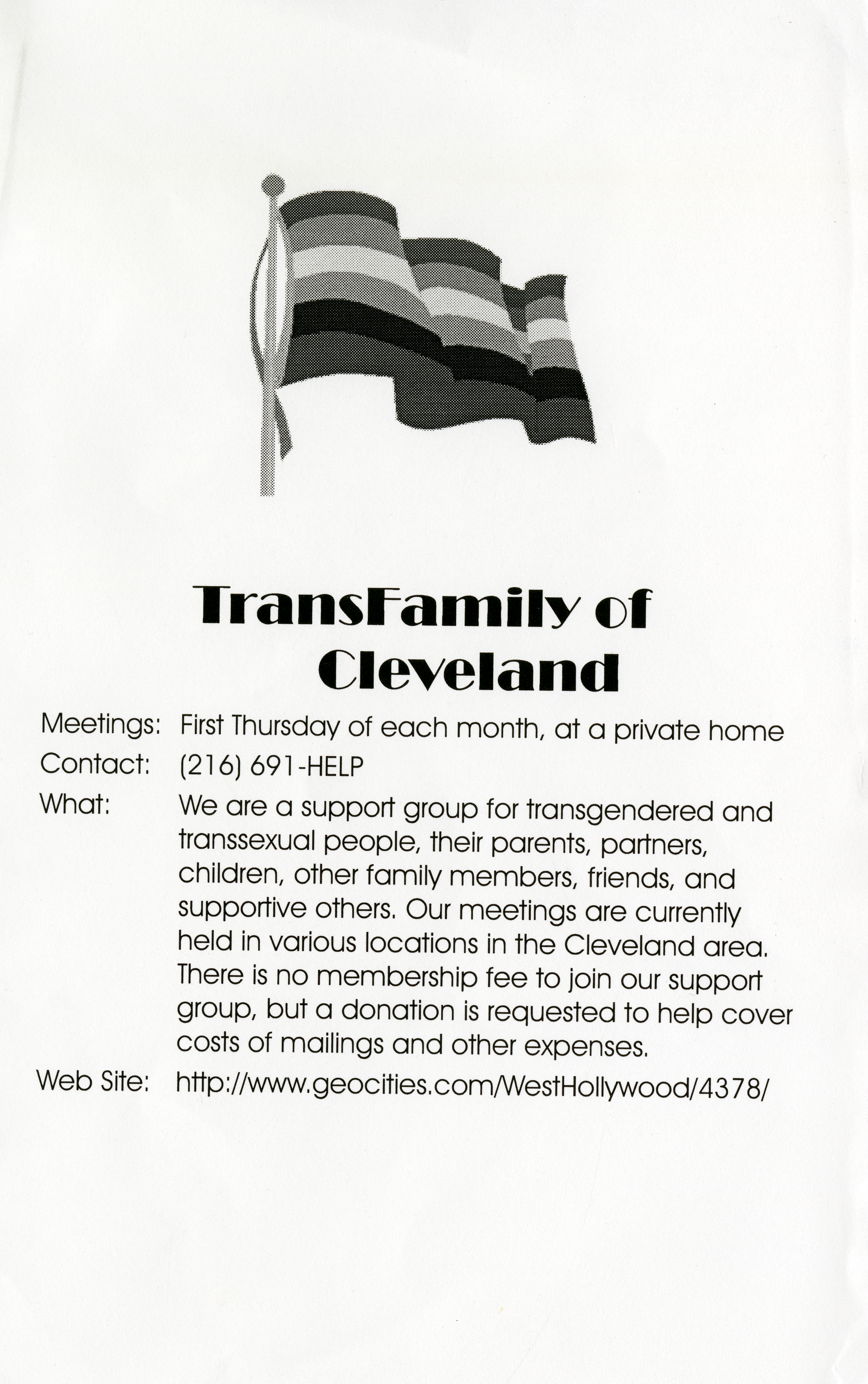 Pride Flyer from TransFamily in 1997.