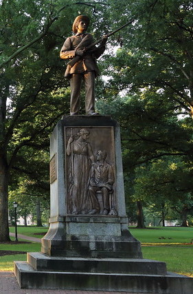A statue that was on the grounds of the University of North Carolina at Chapel Hill until 2018.