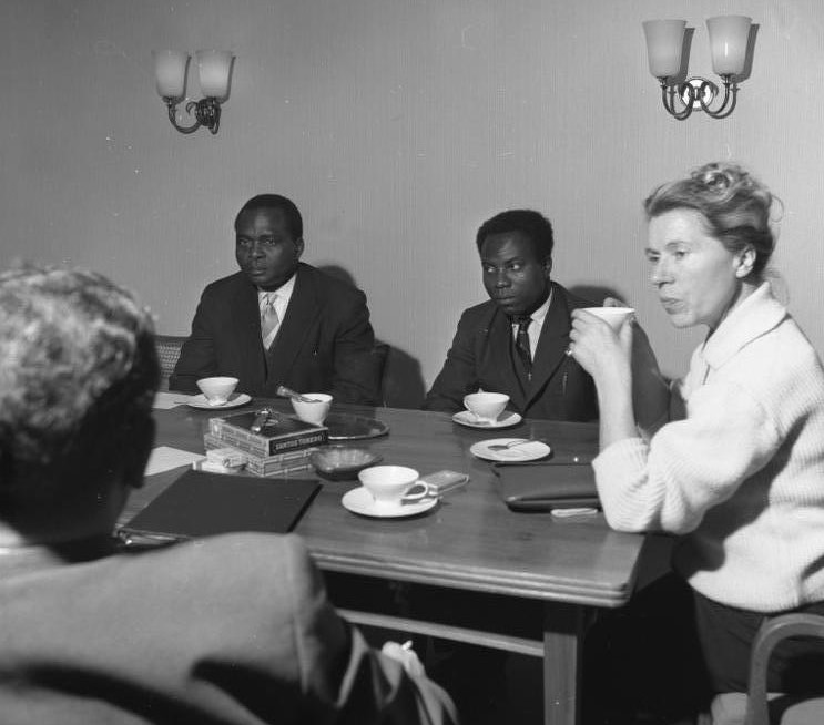 Jean Bolikango, pictured on the left of this image meeting with officials in Germany in 1960.