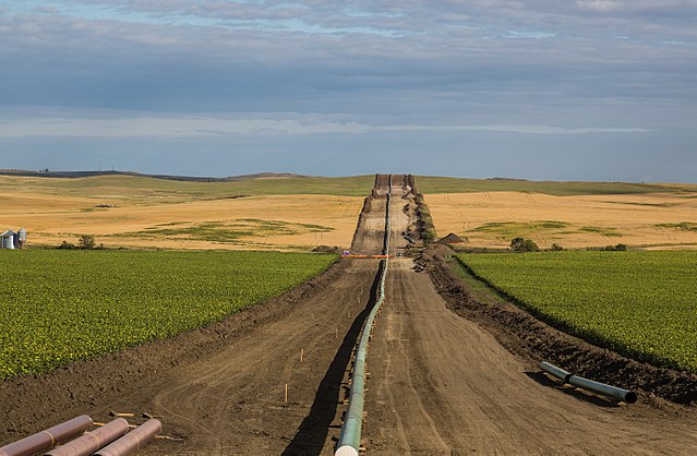 The Dakota Access Oil Pipeline being installed.