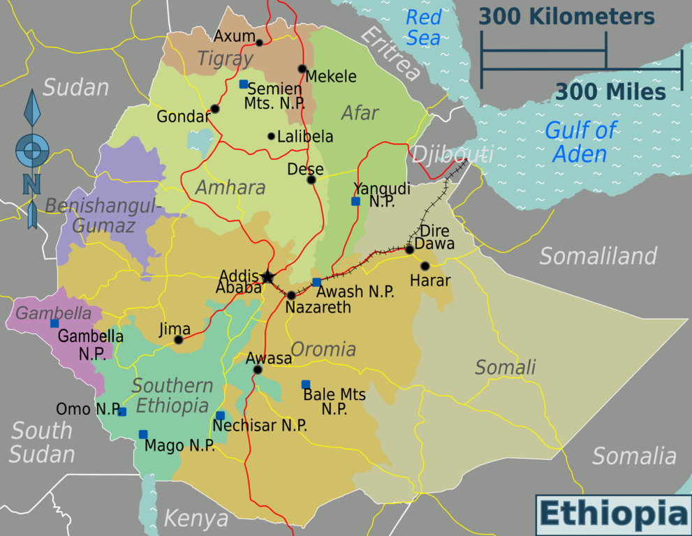 Map of Ethiopia’s regions.