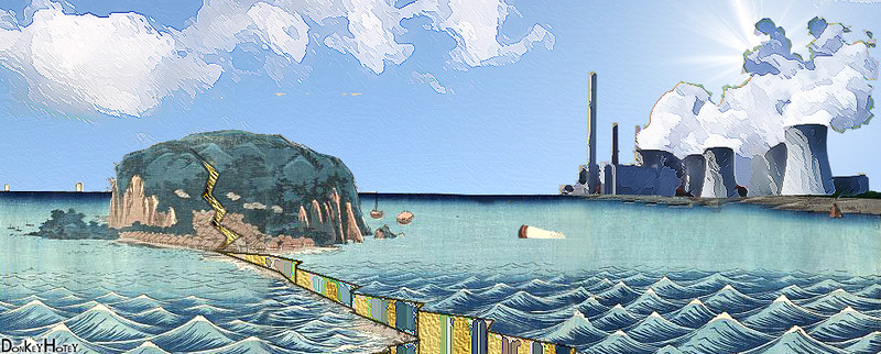 Illustration by artist DonkeyHotey depicting the earthquake and subsequent tsumani in 2011.