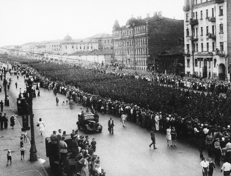 An image of the German Prisoners March on July 17, 1944, in Moscow.