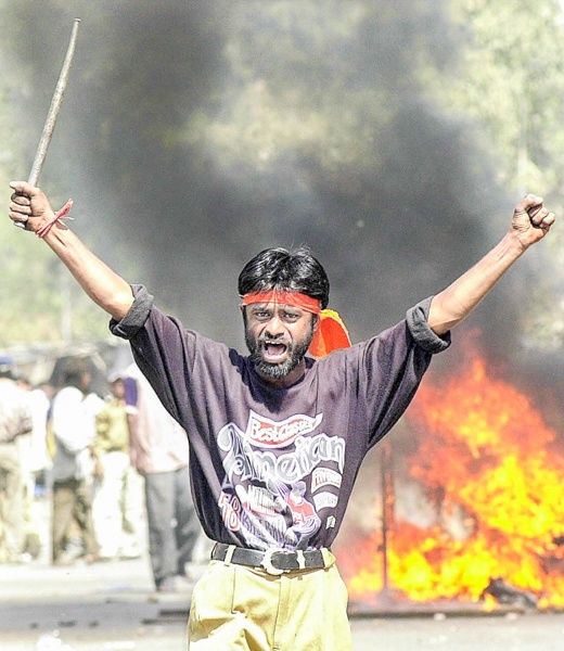 Hindu-Muslim riots in Gujarat, India, in 2002
