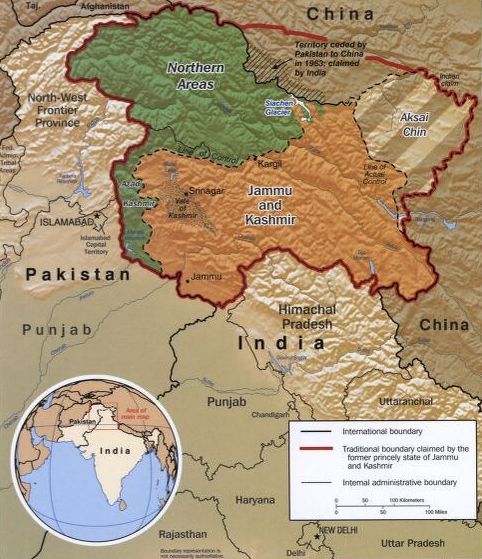 Central Intelligence Agency (CIA) map of the Kashmir region in 2003