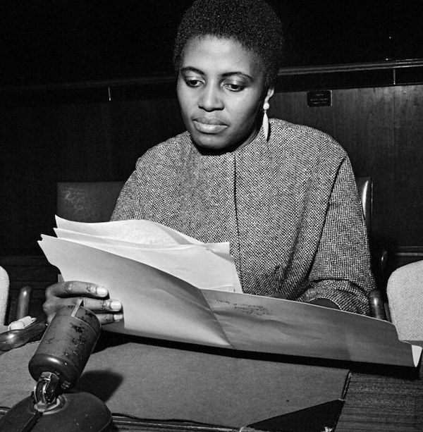 South African singer Miriam Makeba testified in March 1964 before the United Nations Special Committee on the Policies of Apartheid of the Government of the Republic of South Africa.