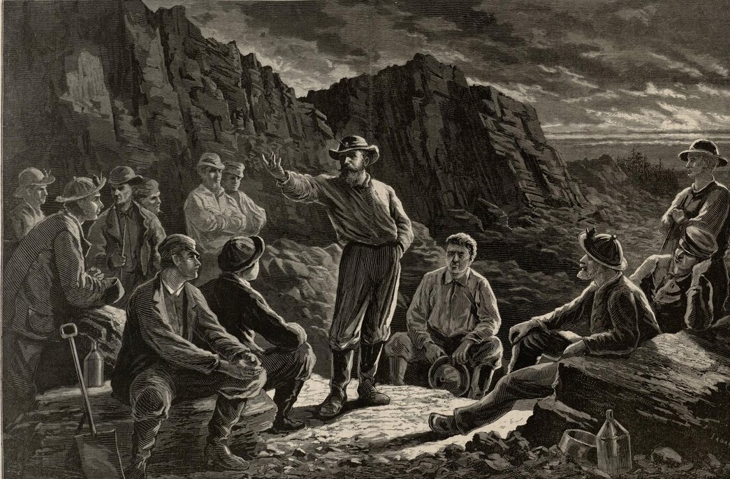 An illustration of the Molly Maguires from Harper's Weekly.