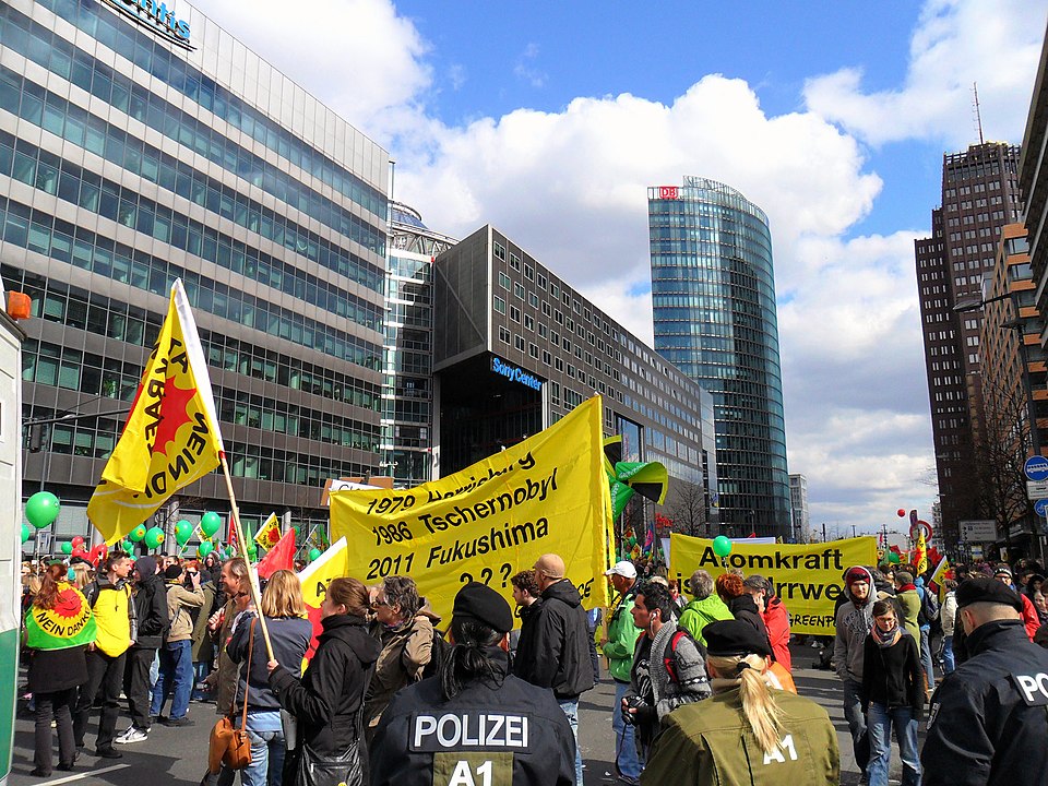 An anti-nuclear power protest in Berlin, Germany.