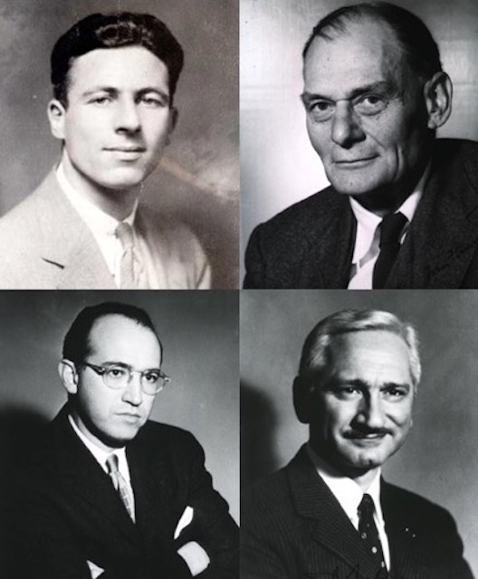 On the top left, Maurice Brodie. On the top right, John Enders. On the bottom left, Jonas Salk. On the bottom right, Albert Sabin.