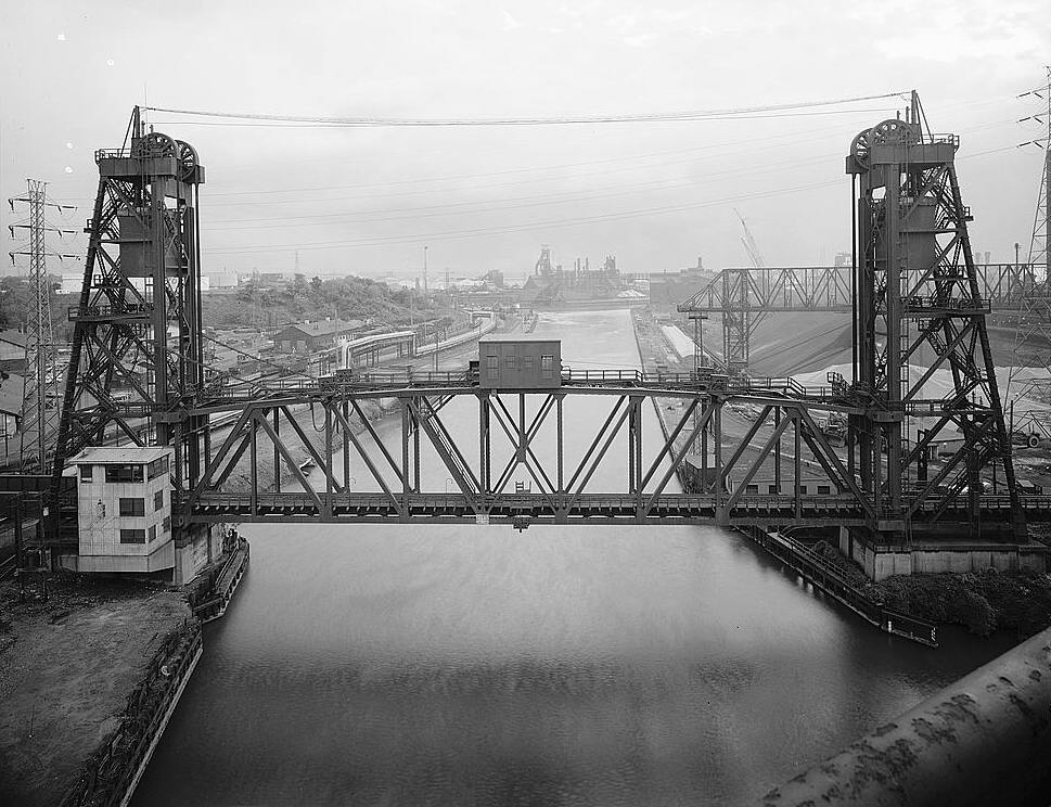 Republic Steel Corporation sprawls across 798 acres on both sides of the Cuyahoga River.