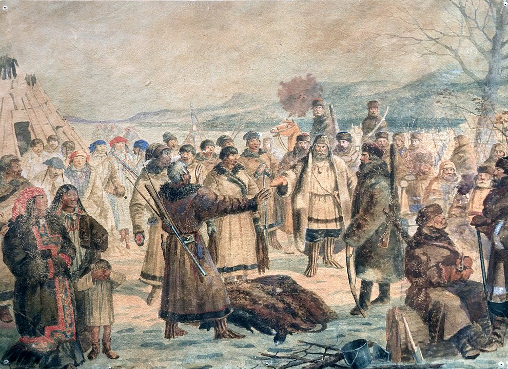 The Cossacks of the Yeniseisk Province, Russia collecting iasak.