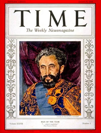 Ethiopian Emperor Haile Selassie was Time magazine’s Man of the Year in 1936.