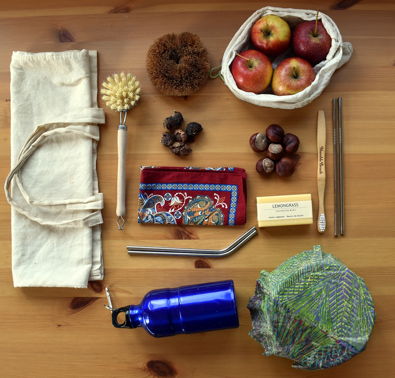 Pictured are zero-waste products that help people live more sustainable lifestyles.