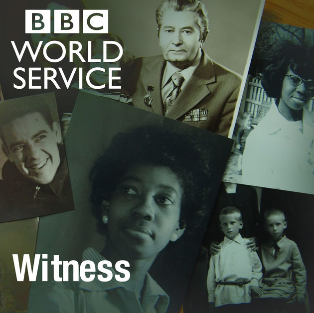 Various historical photos related to the BBC World Service podcast Witness.