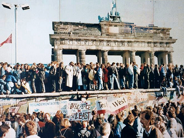 The Berlin Wall near the Brandenburg Gate.