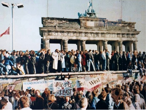 Berlin Wall at the Brandenburg Gate in 1989.
