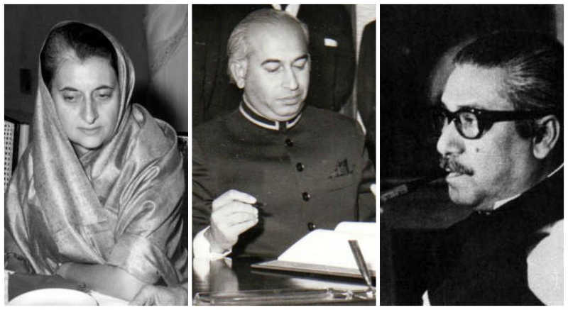 India’s Indira Gandhi, Pakistan’s Zulfikar Ali Bhutto, and Bangladesh’s Mujibur Rahman.