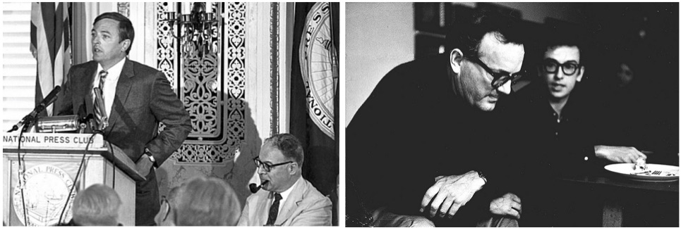 On the left, William F. Buckley Jr. On the right, sociologist C. Wright Mills with journalist Saul Landau.