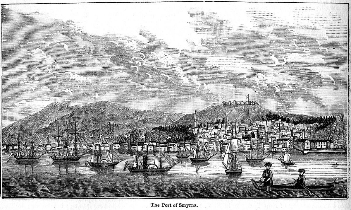 The port of İzmir, pictured here in 1883, was an Ottoman quarantine station.