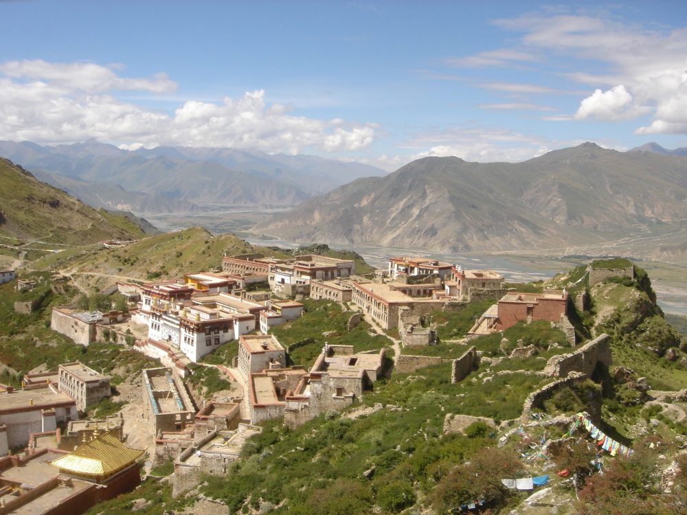 The Ganden Monastery in Lhasa was one of the many victims of bombing during the 1956 uprising. The destruction caused to the monastery is still visible in the ruins