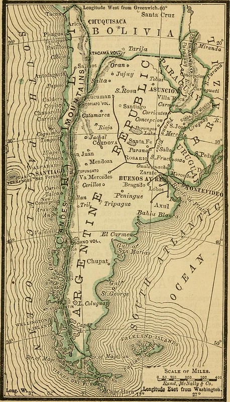 A map of Argentina from 1887.
