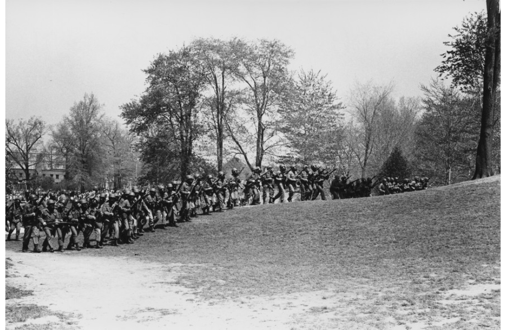 Ohio National Guardsmen advancing up Blanket Hill.