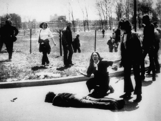 John Filo's iconic photograph of Mary Ann Vecchio kneeling over the body of Jeffrey Miller.