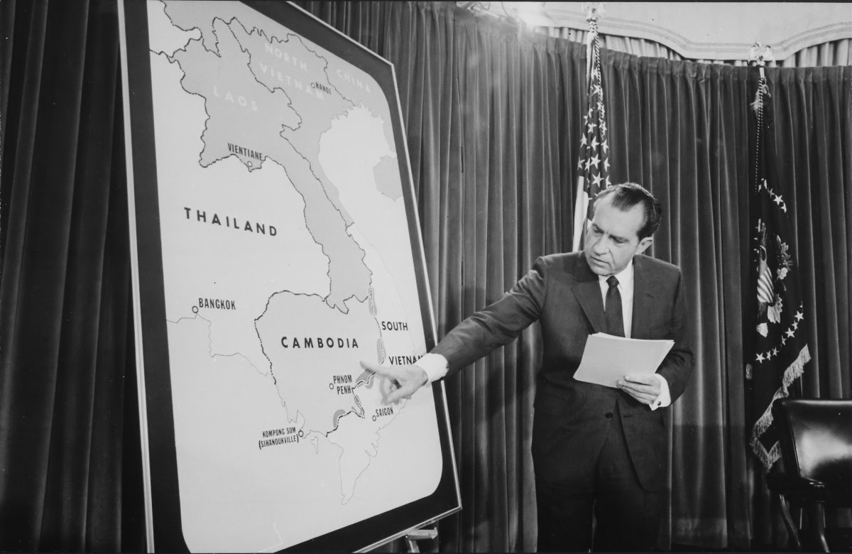 President Richard Nixon in his April 30, 1970 television address.