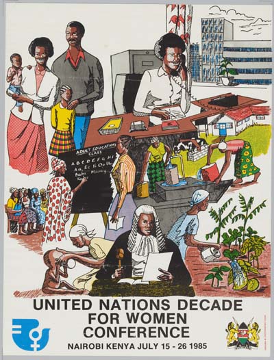 Poster for the Second World Conference on Women in Nairobi, Kenya in 1985.