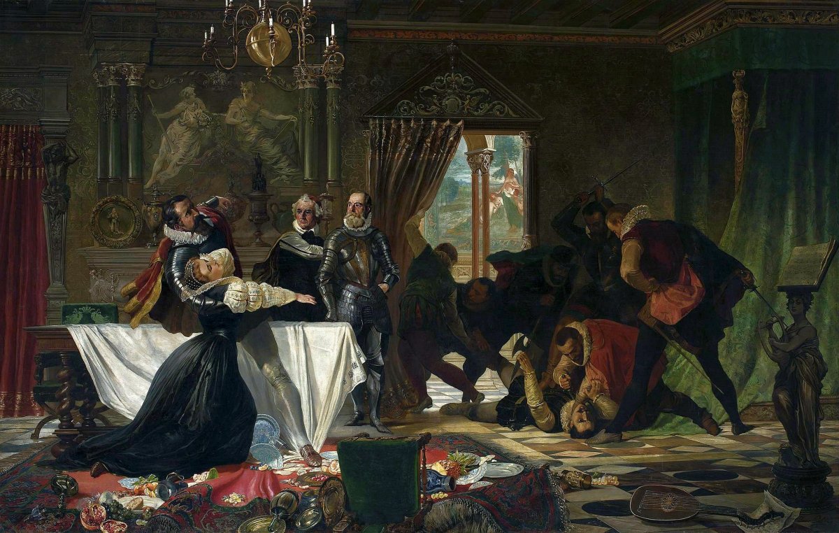 The painter Jean Lulvés’ portrayal of the murder of David Rizzio.