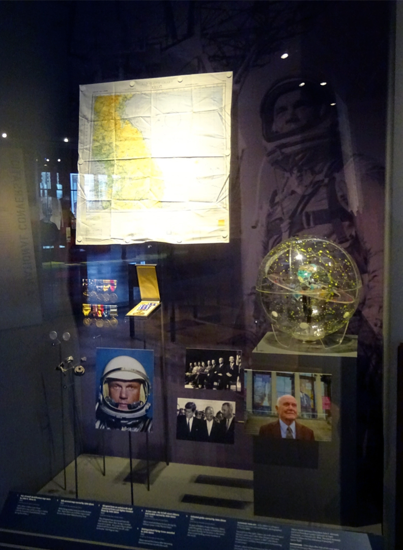 A museum display dedicated to the late Senator John Glenn.