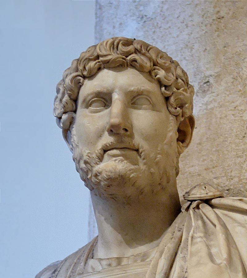 Hadrian's full, philosophical beard as emperor of Rome.