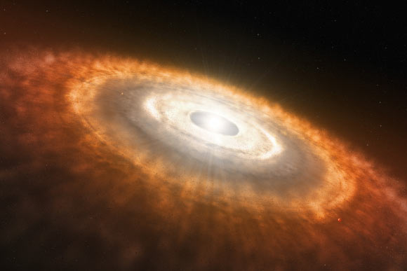 An artist's rendering of an infant star.