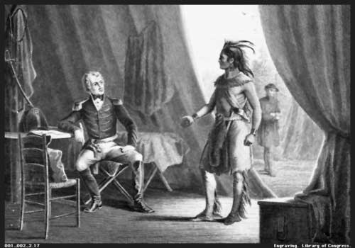 Andrew Jackson accepting the Red Stick surrender.