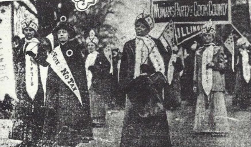 Ida B. Wells marching in the 1913 Suffrage March.