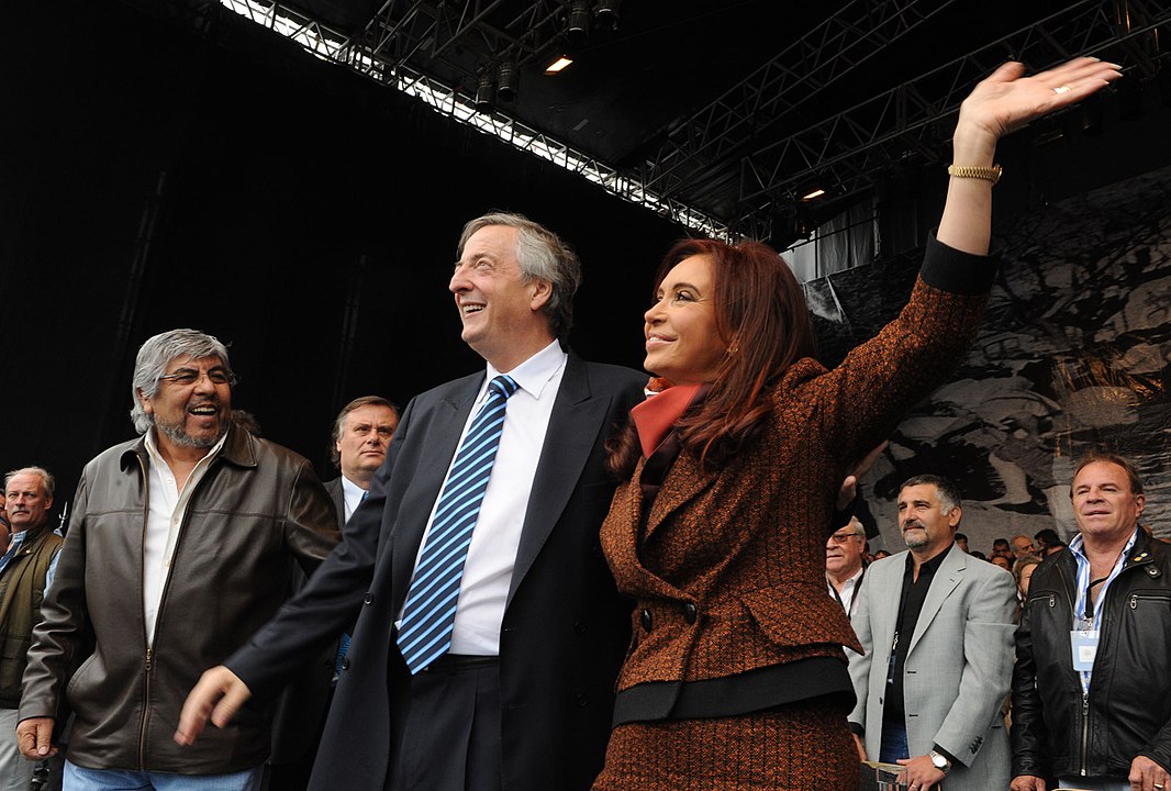 President Cristina Kirchner (a Peronist) celebrating the Day of Loyalty with her husband, former President Nestor Kirchner.