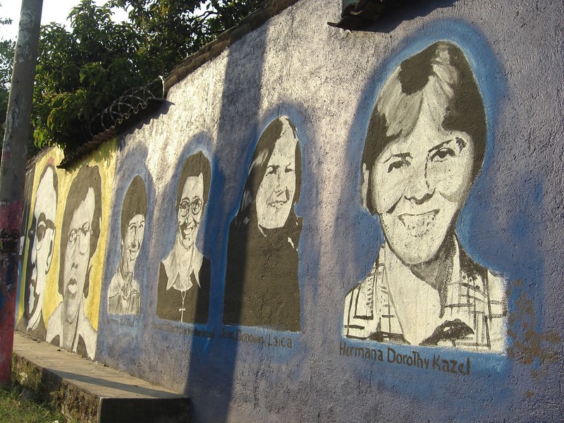 A mural of the 'four churchwomen' in San Salvador, El Salvador.
