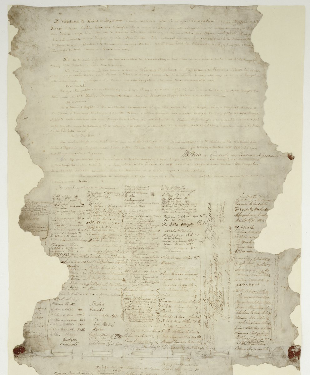 A section of the Treaty of Waitangi.