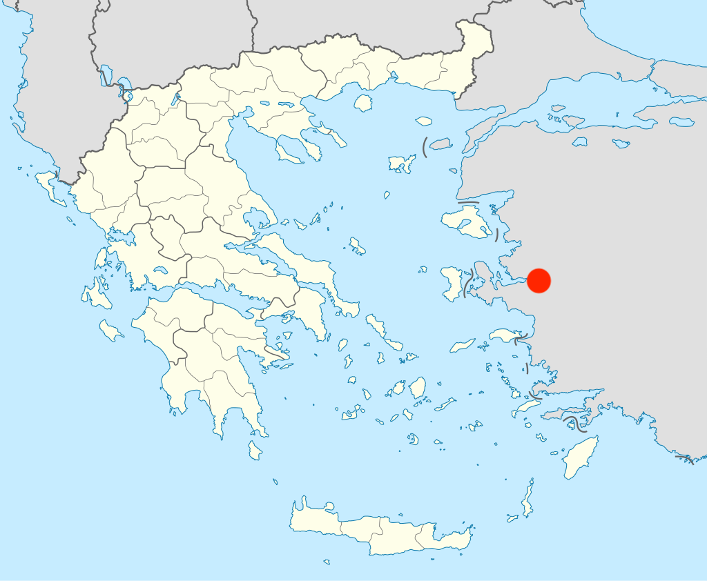 A map with Smyrna in red.