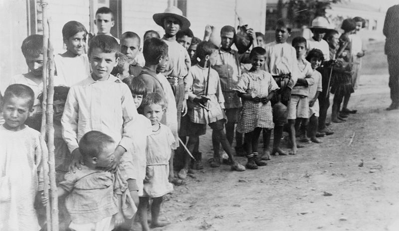 Refugee children from Turkey in Greece in 1923.