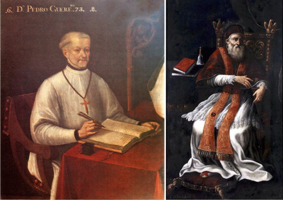 The Archbishop of Granada, Pedro Guerrero, around 1616 (left). Pope Paul IV, Bishop of Rome from 1555 to 1559 (right).