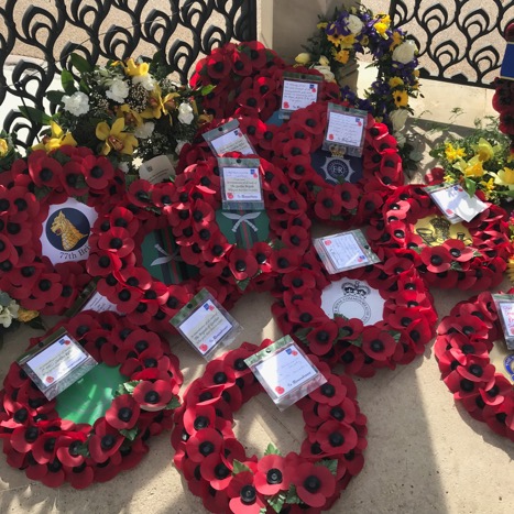 Poppy wreaths to honor the fallen of World War I.