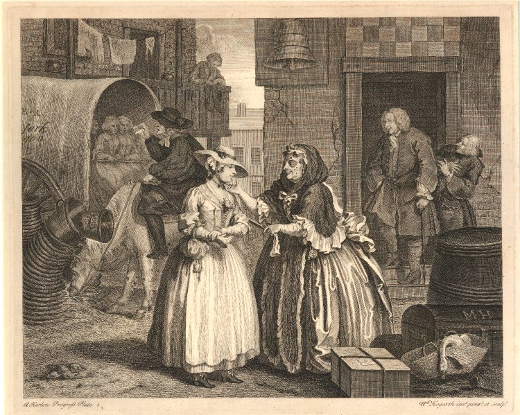 William Hogarth's A Harlot's Progress.