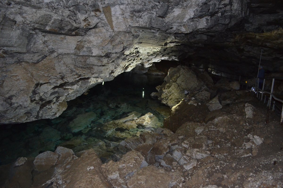Underground lake in the Kungur caverns.
