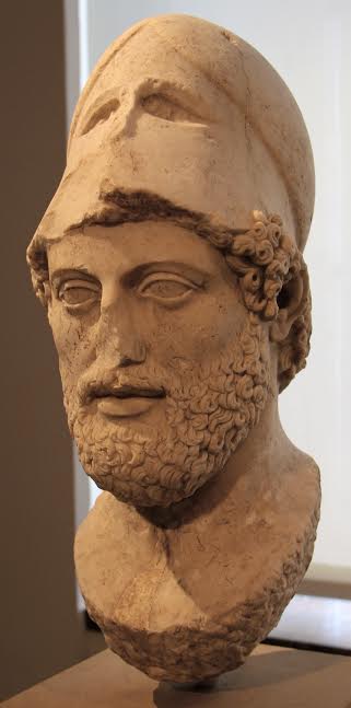 A marble bust of Pericles.