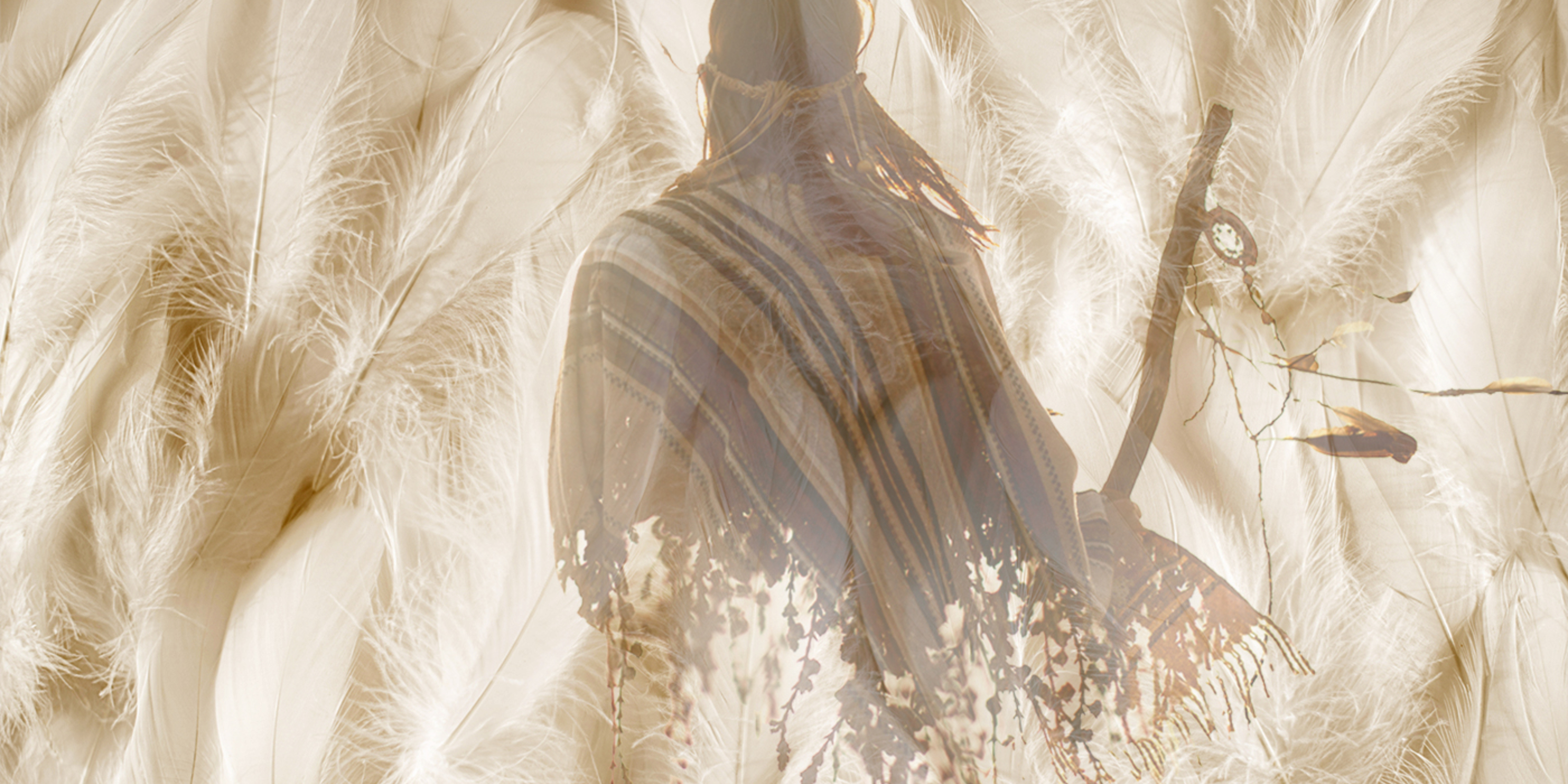 Native woman with her back to the camera