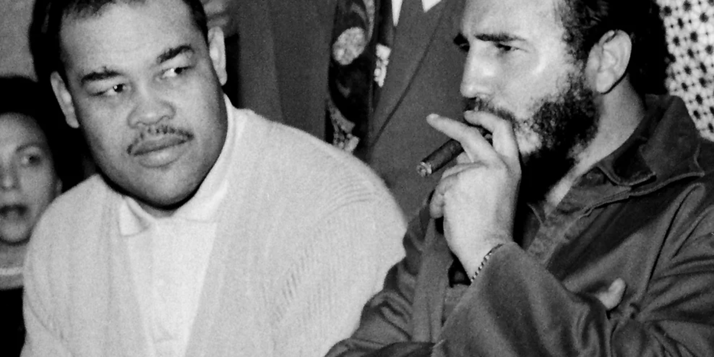 L to R - Boxer Joe Louis and Fidel Castro - Photo by Robert Abbott Sengstacke/Archive Photos/Getty Images