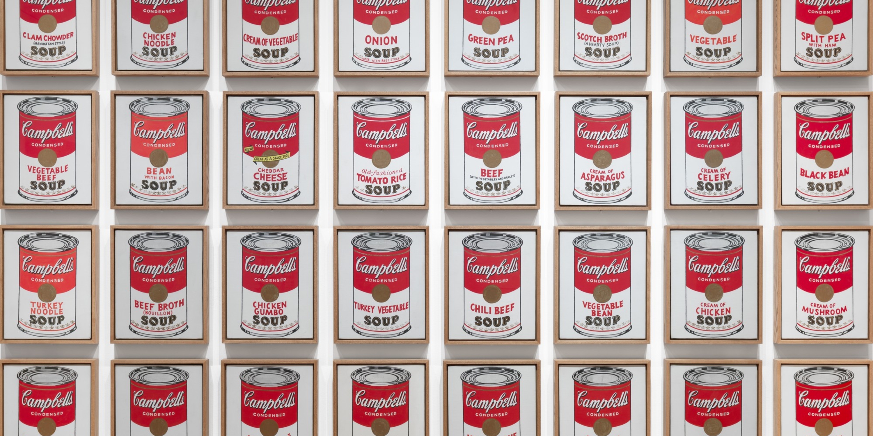 artwork, 32 Campbell's Soup Cans by Andy Warhol