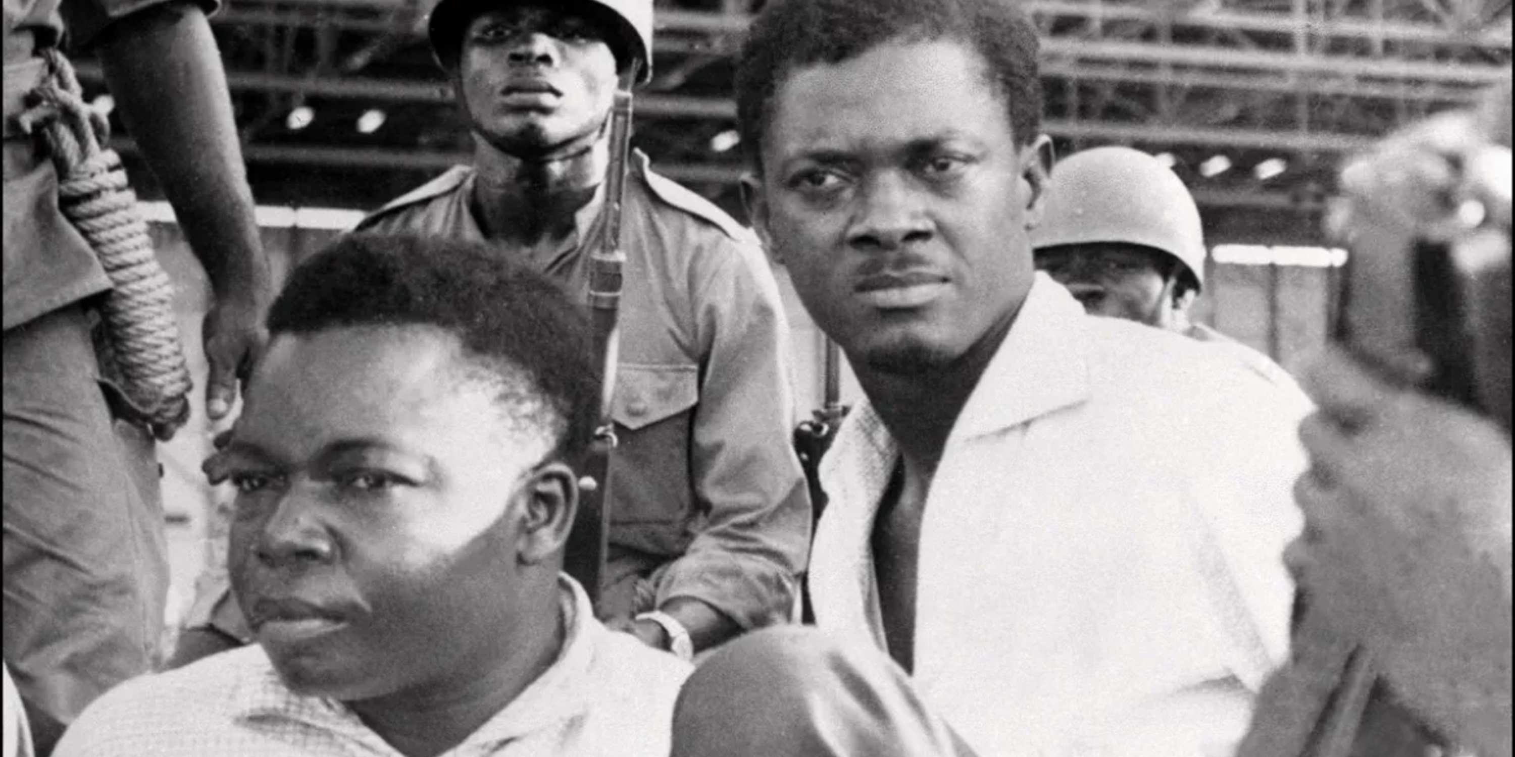 Patrice Lumumba, right, and Joseph Okito, left